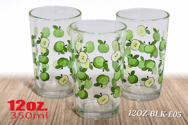 3 Vaso de vidrio manzana 12oz