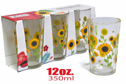 SET DE 3 VASO VIDRIO 12OZ GIRASOL