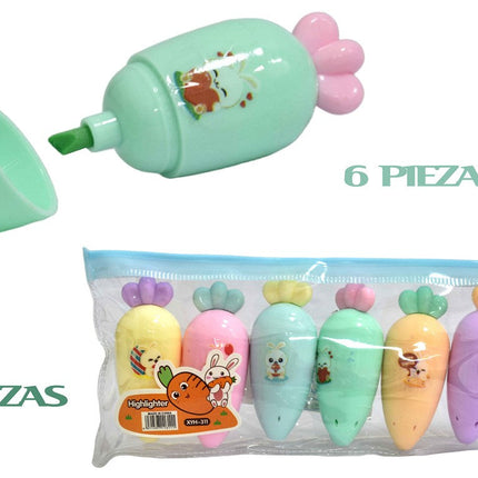 5806 SET DE 6 RESALTADORES ZANAHORIA