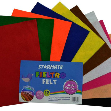 Fieltro colores surtidos 10 hojas