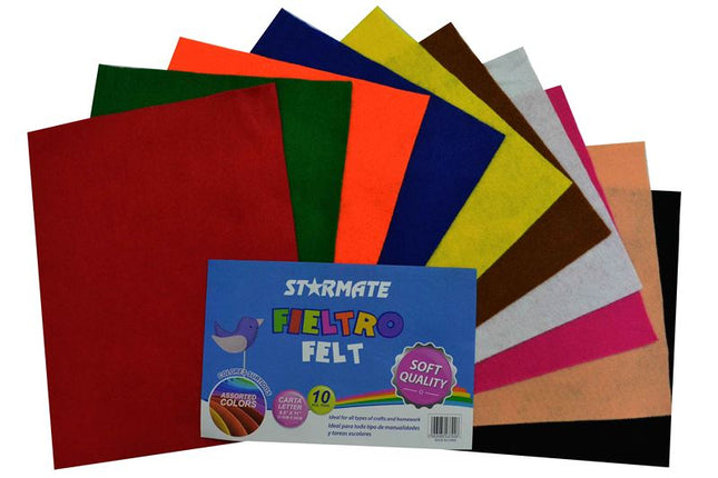 Fieltro colores surtidos 10 hojas