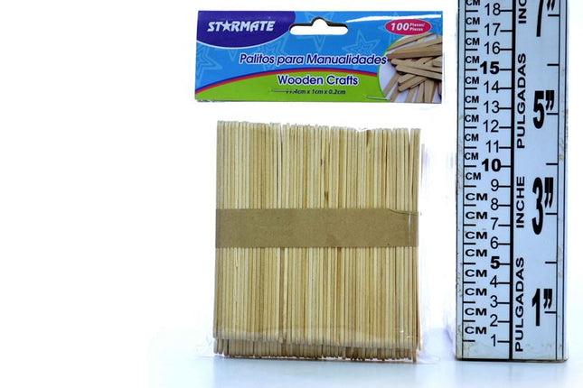 PALILLOS PARA MANUALIDADES X100 CAFE