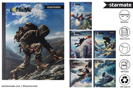 36 CUADERNO DEPORTES EXTREMOS 19*24cm