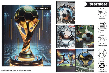 37 CUADERNO COPA Y PELOTA 19*24cm