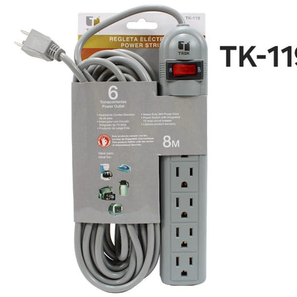 REGLETA 6 ENCHUFLES 8mts