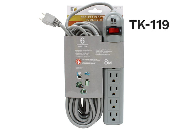 REGLETA 6 ENCHUFLES 8mts