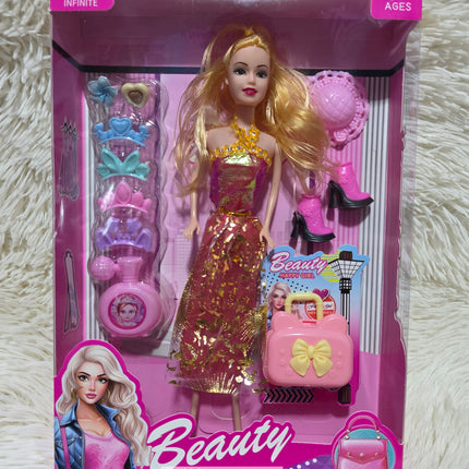 23B6 Muñeca con cartera y accesorios