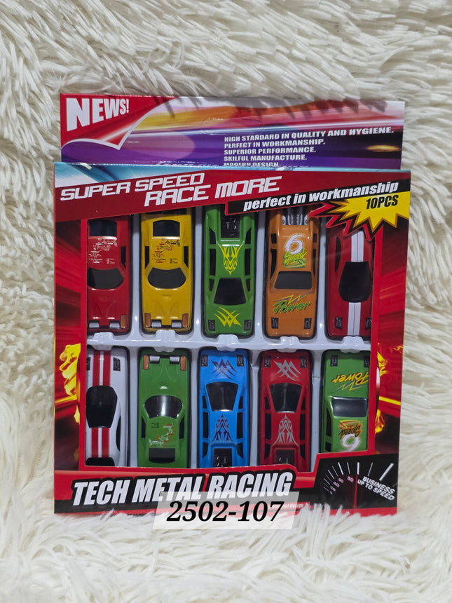 Se de 10 carros metal en caja