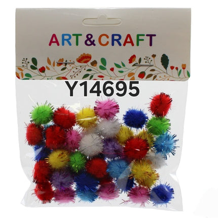 Pompones para manualidades 1.5cm multicolor x45